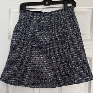 Ann Taylor Textured Blue and White A-Line Skirt